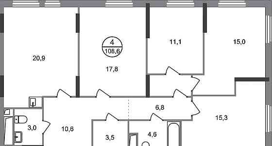 4-комн. квартира, 108 м2, 9/17 эт. Москва