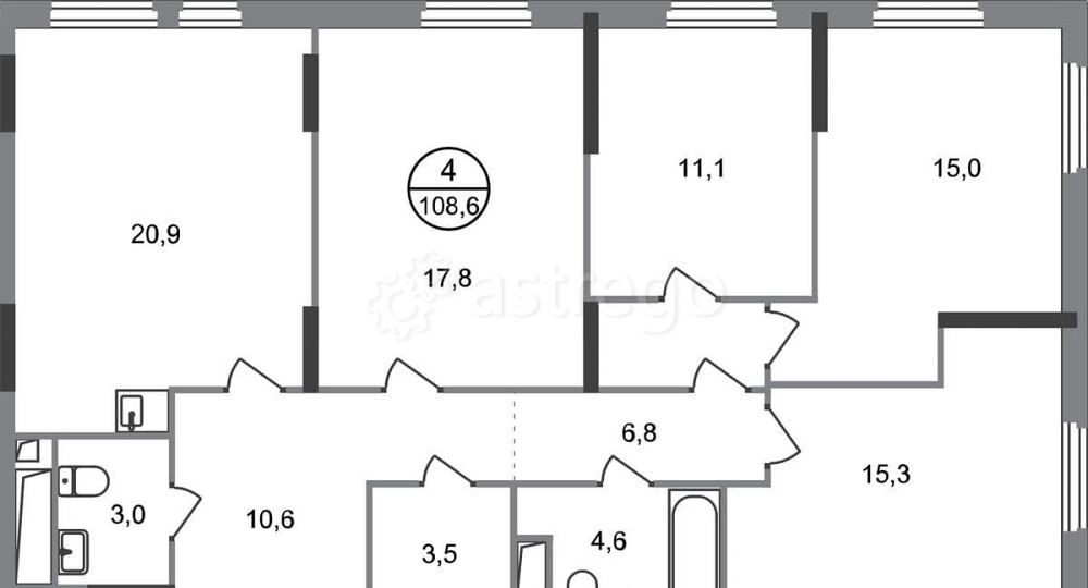 4-комн. квартира, 108 м2, 9/17 эт. Москва - изображение 1