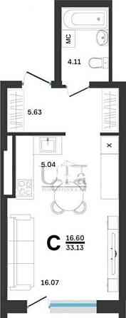 1-комн. квартира, 33 м2, 14/25 эт. Уфа