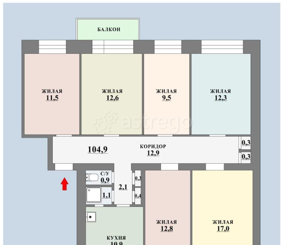 Комната, 17 м2, 5/5 эт. Архангельск - изображение 2