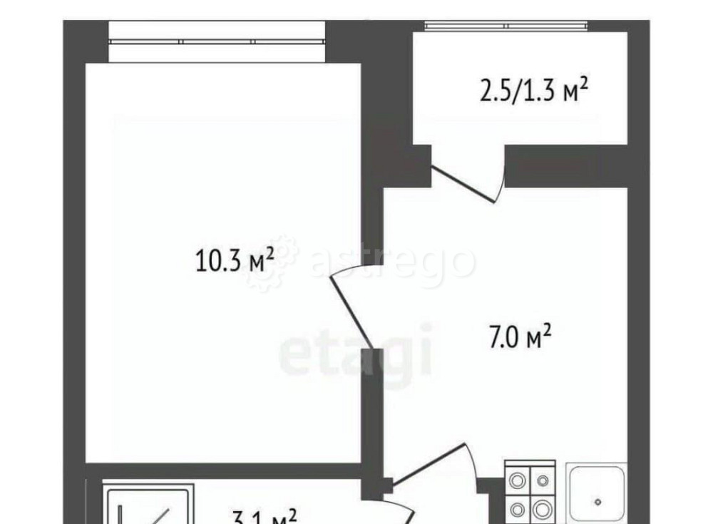 1-комн. квартира, 23.6 м2, 19/24 эт. Люберцы - изображение 2