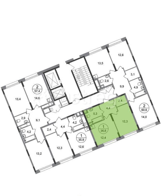 1-комн. квартира, 36 м2, 2/17 эт. Москва - изображение 4