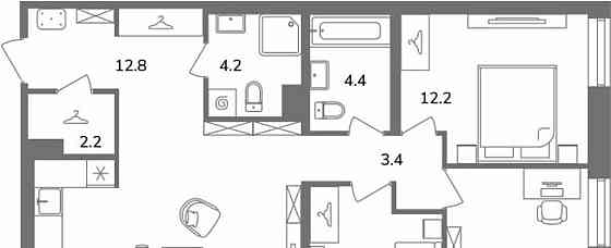 3-комн. квартира, 87.1 м2, 5/13 эт. Санкт-Петербург