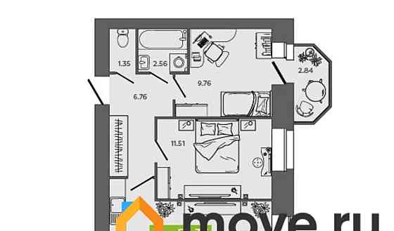 2-комн. квартира, 52.36 м2, 6/9 эт. Северодвинск