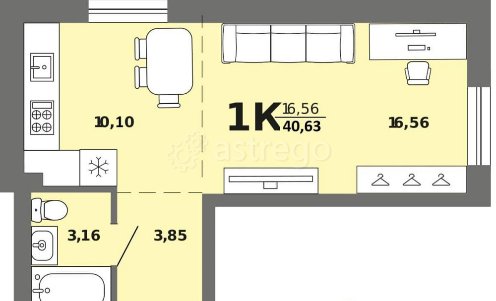 1-комн. квартира, 40.63 м2, 4/8 эт. Майма - изображение 1
