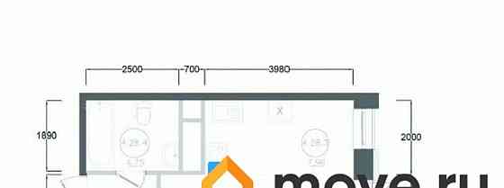 Студия, 31.61 м2, 6/17 эт. Наро-Фоминск