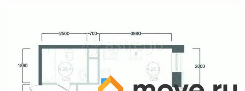 Студия, 31.61 м2, 6/17 эт. Наро-Фоминск - изображение 1