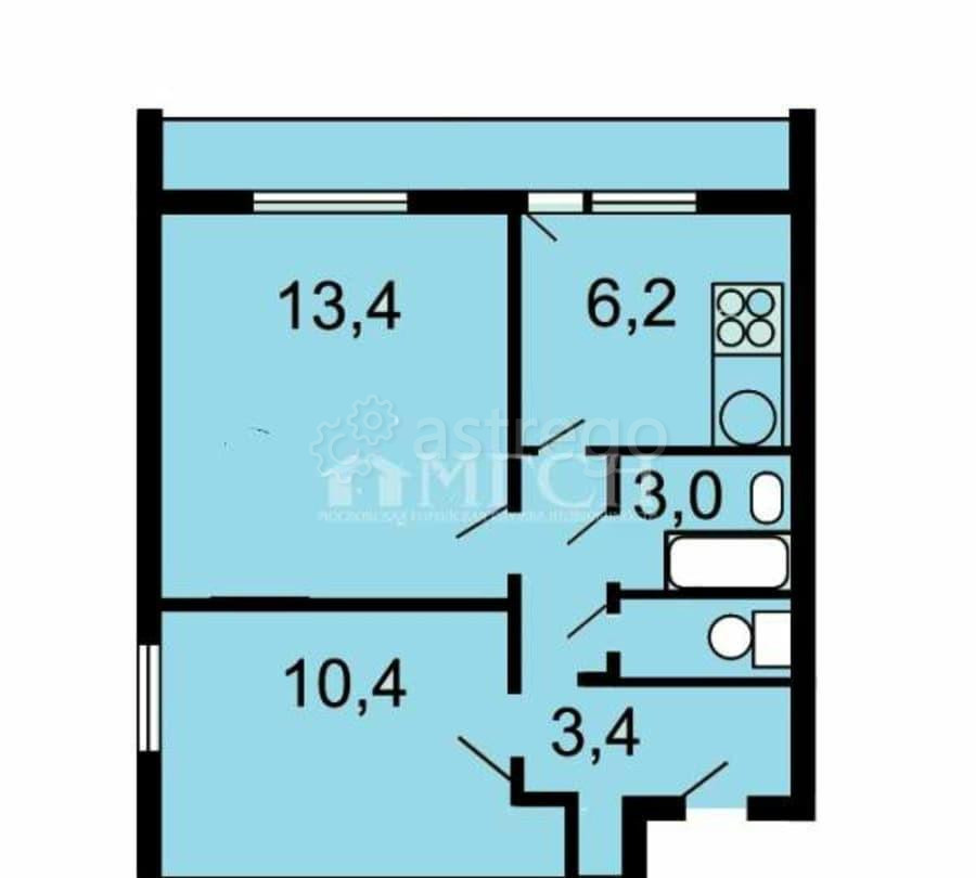 2-комн. квартира, 45 м2, 13/14 эт. Москва - изображение 1