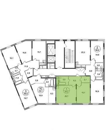 1-комн. квартира, 50 м2, 15/17 эт. Москва