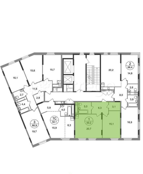 1-комн. квартира, 50 м2, 15/17 эт. Москва - изображение 4