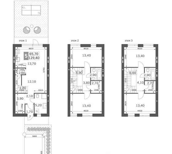 Таунхаус, 125.47 м2, 3 эт. Москва