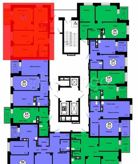 3-комн. квартира, 61 м2, 25/26 эт. Красноярск - изображение 8