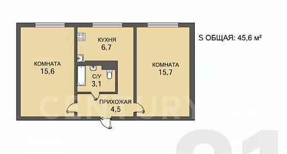 2-комн. квартира, 45.6 м2, 2/5 эт. Санкт-Петербург