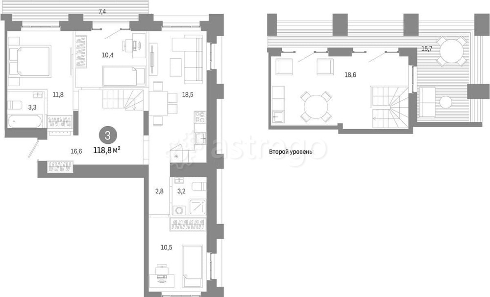 4-комн. квартира, 118.8 м2, 7/7 эт. Москва - изображение 1