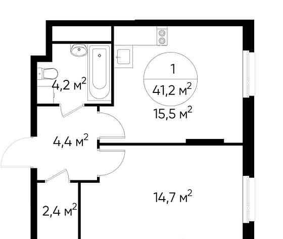 1-комн. квартира, 41 м2, 10/17 эт. Москва