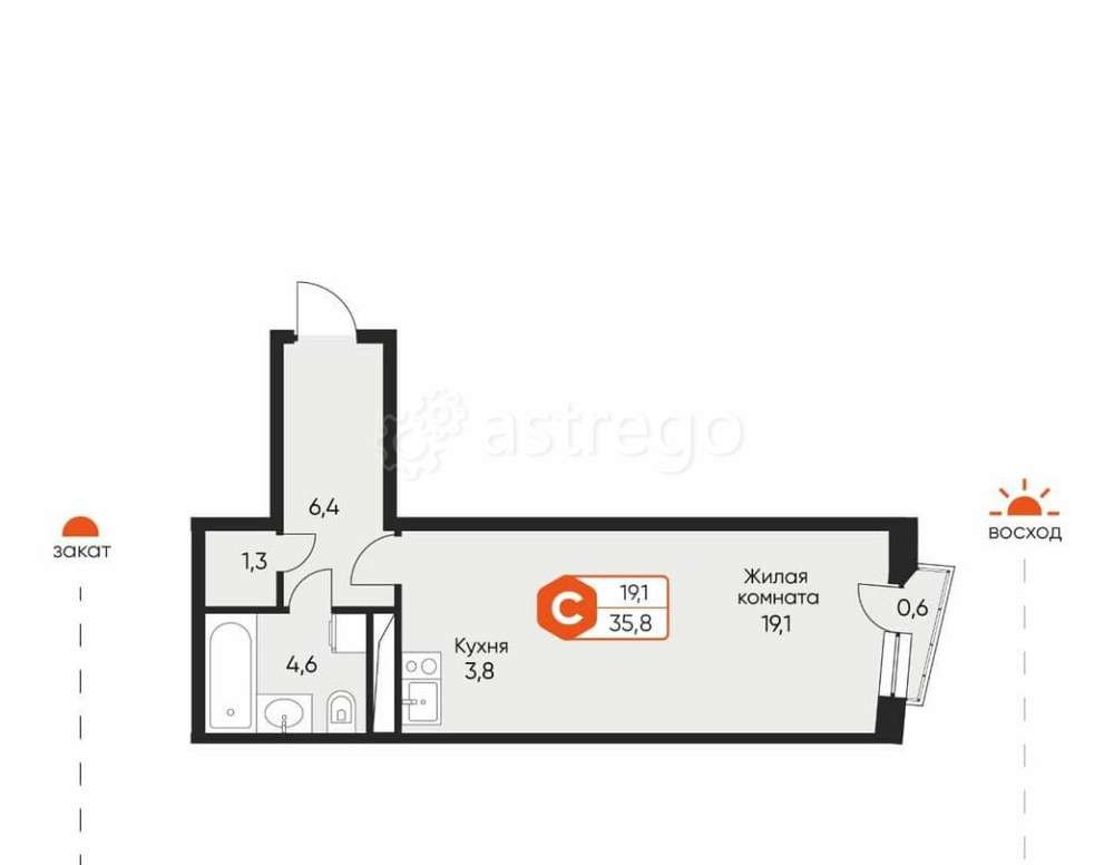 1-комн. квартира, 35.4 м2, 4/8 эт. Химки - изображение 1