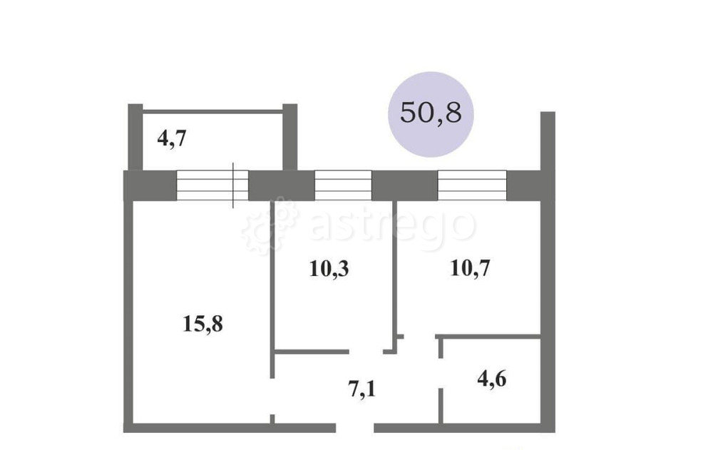 2-комн. квартира, 50.8 м2, 1/10 эт. Благовещенск - изображение 4