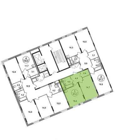 1-комн. квартира, 41 м2, 15/17 эт. Москва