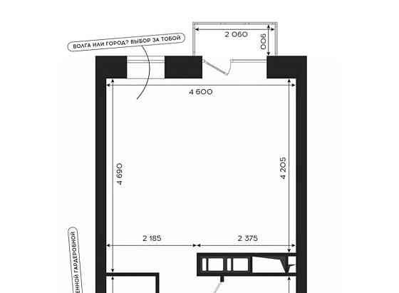 Студия, 28.34 м2, 4/24 эт. Астрахань