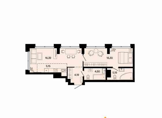 2-комн. квартира, 52.01 м2, 10/31 эт. Уфа