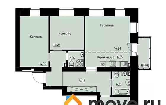 4-комн. квартира, 88.3 м2, 2/8 эт. Красноярск