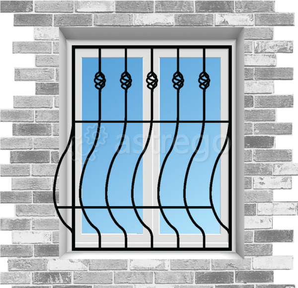 Решетка на окно РС-016 полукруглые Тольятти - изображение 1
