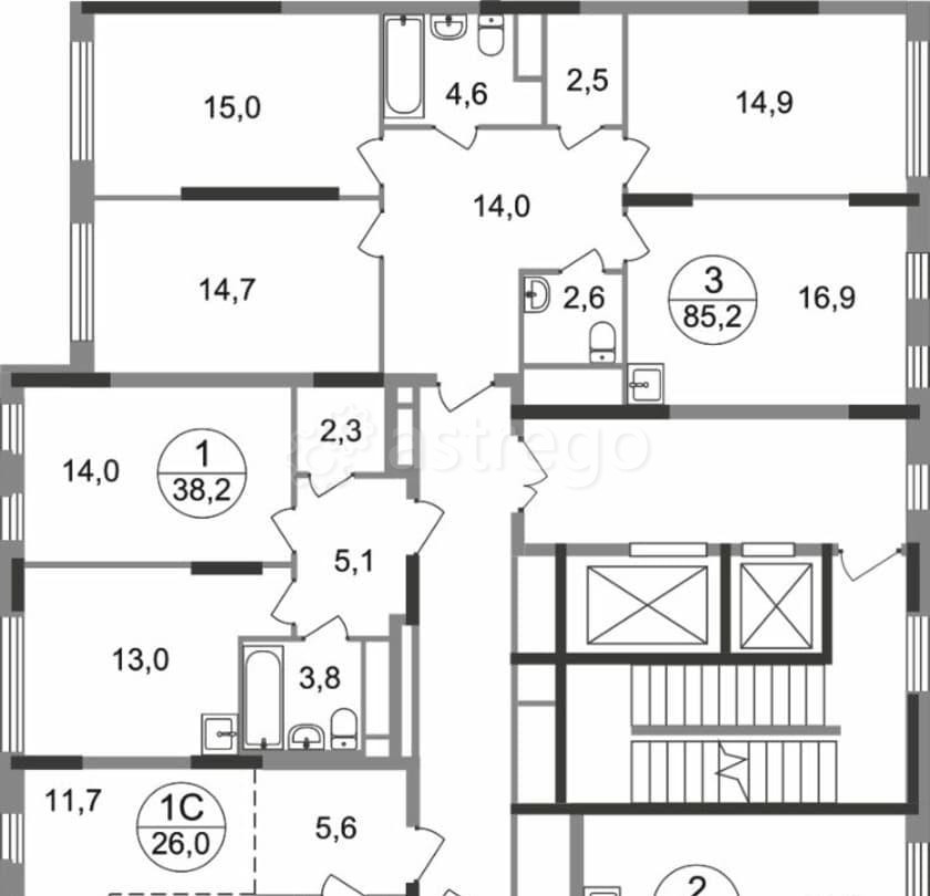 3-комн. квартира, 85.2 м2, 16/17 эт. Москва - изображение 6