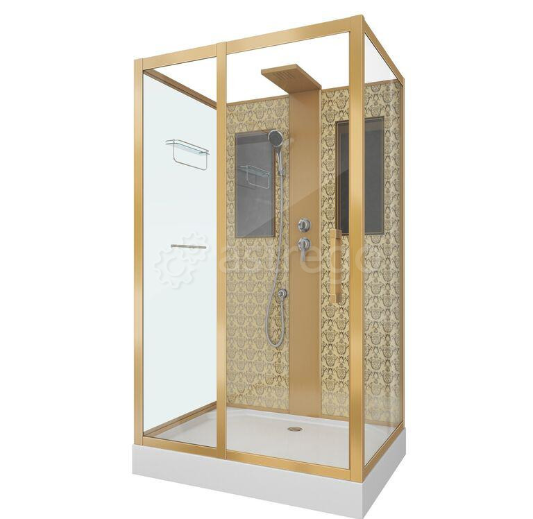 Душевая кабина NG-7711GBK 900x1200х2100 низкий поддон стенки ЗОЛОТО БЕЗ КРЫШИ 5 мест Niagara Москва - изображение 1