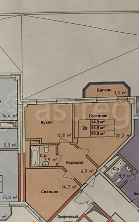 2-комн. квартира, 59.8 м2, 10/15 эт. Майкоп - изображение 7