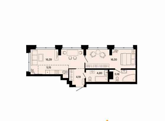 2-комн. квартира, 52.01 м2, 11/31 эт. Уфа