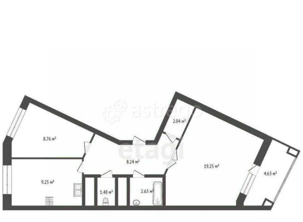 2-комн. квартира, 53.97 м2, 13/17 эт. Лыткарино - изображение 4