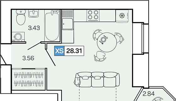 Студия, 28.31 м2, 9/9 эт. Северодвинск