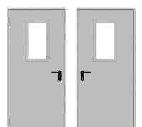 Дверь противопожарная металлическая однополая EI 60 со стеклом Уфа