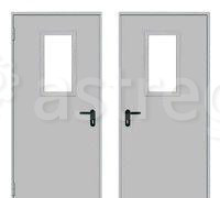 Дверь противопожарная металлическая однополая EI 60 со стеклом Уфа - изображение 1