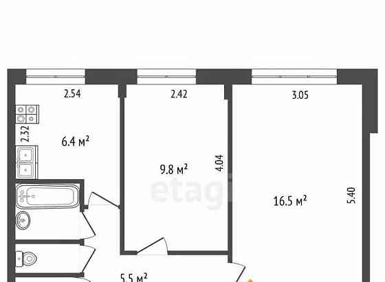 2-комн. квартира, 42.7 м2, 1/9 эт. Архангельск