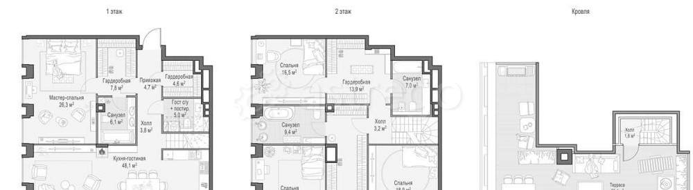 4-комн. квартира, 214.5 м2, 22/23 эт. Москва - изображение 1