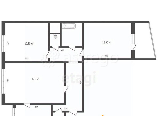3-комн. квартира, 63.9 м2, 10/10 эт. Бийск - изображение 4