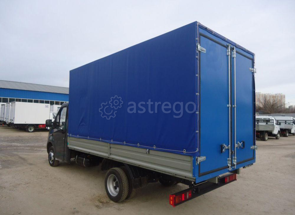 Европлатформа на шасси Газель Некст A21R23 4 м, борт+тент+ворота Самара - изображение 1