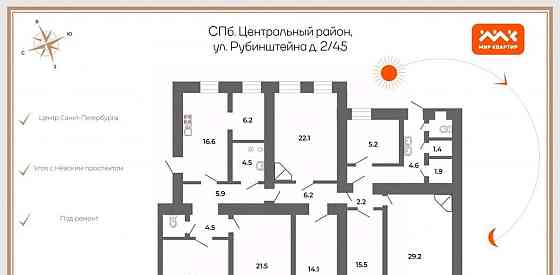 6-комн. квартира, 200.5 м2, 3/6 эт. Санкт-Петербург