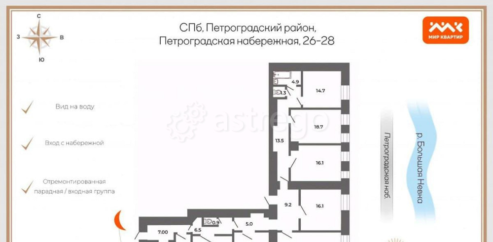 6-комн. квартира, 223.3 м2, 2/5 эт. Санкт-Петербург - изображение 6