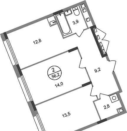 2-комн. квартира, 56 м2, 2/17 эт. Москва