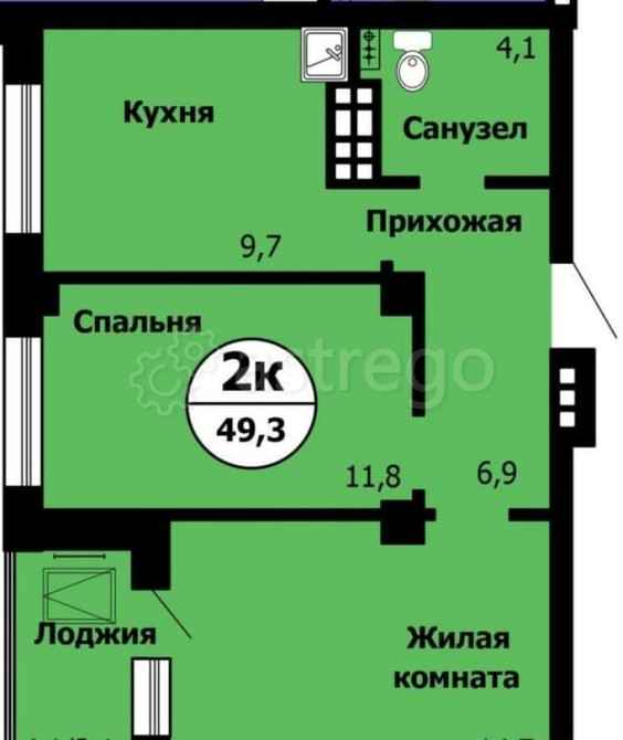 2-комн. квартира, 49.6 м2, 20/24 эт. Красноярск - изображение 1