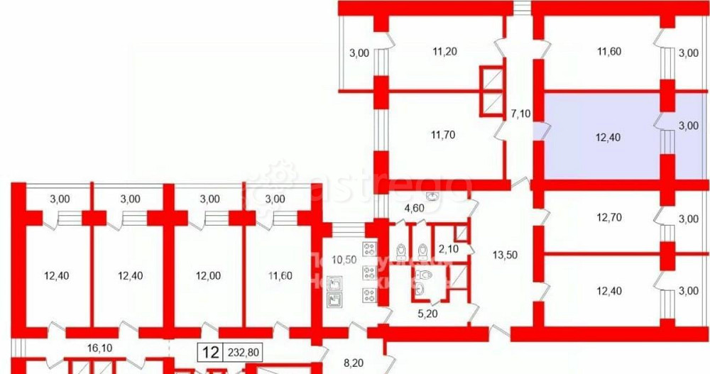 Комната, 12.4 м2, 12/15 эт. Санкт-Петербург - изображение 1