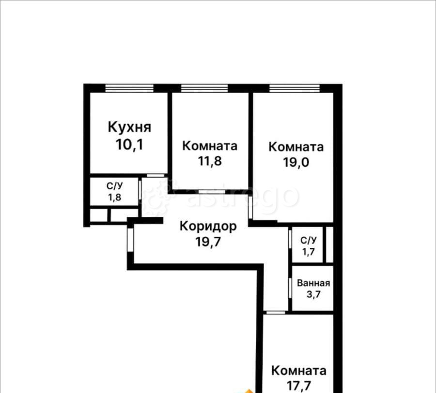 3-комн. квартира, 87 м2, 11/37 эт. Москва - изображение 4
