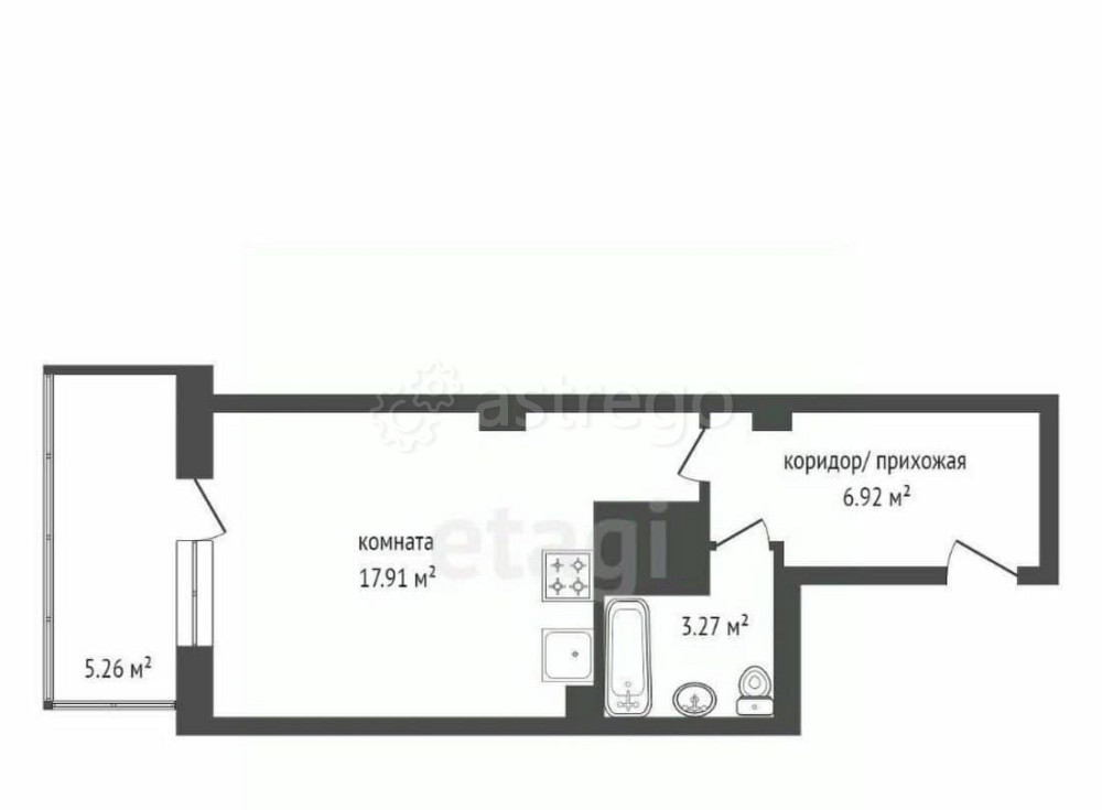 Студия, 29.45 м2, 8/17 эт. Красноярск - изображение 6