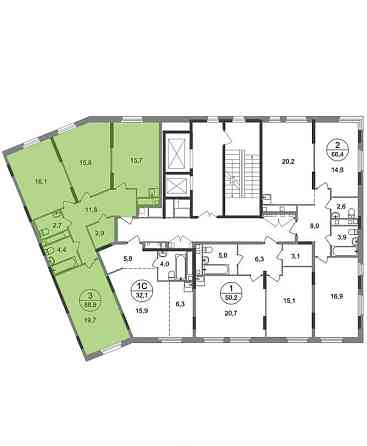 3-комн. квартира, 88 м2, 16/17 эт. Москва