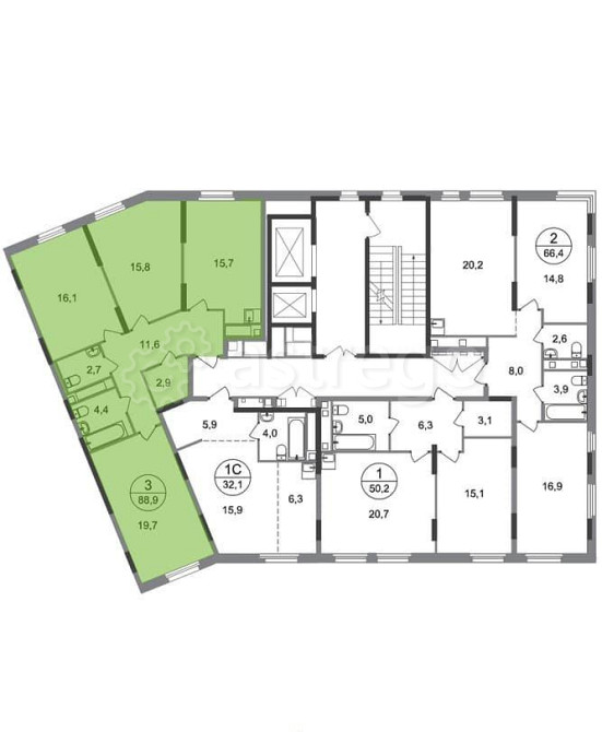 3-комн. квартира, 88 м2, 16/17 эт. Москва - изображение 4