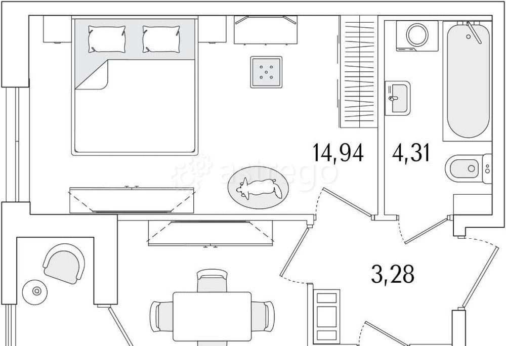 1-комн. квартира, 35.6 м2, 2/13 эт. Санкт-Петербург - изображение 1