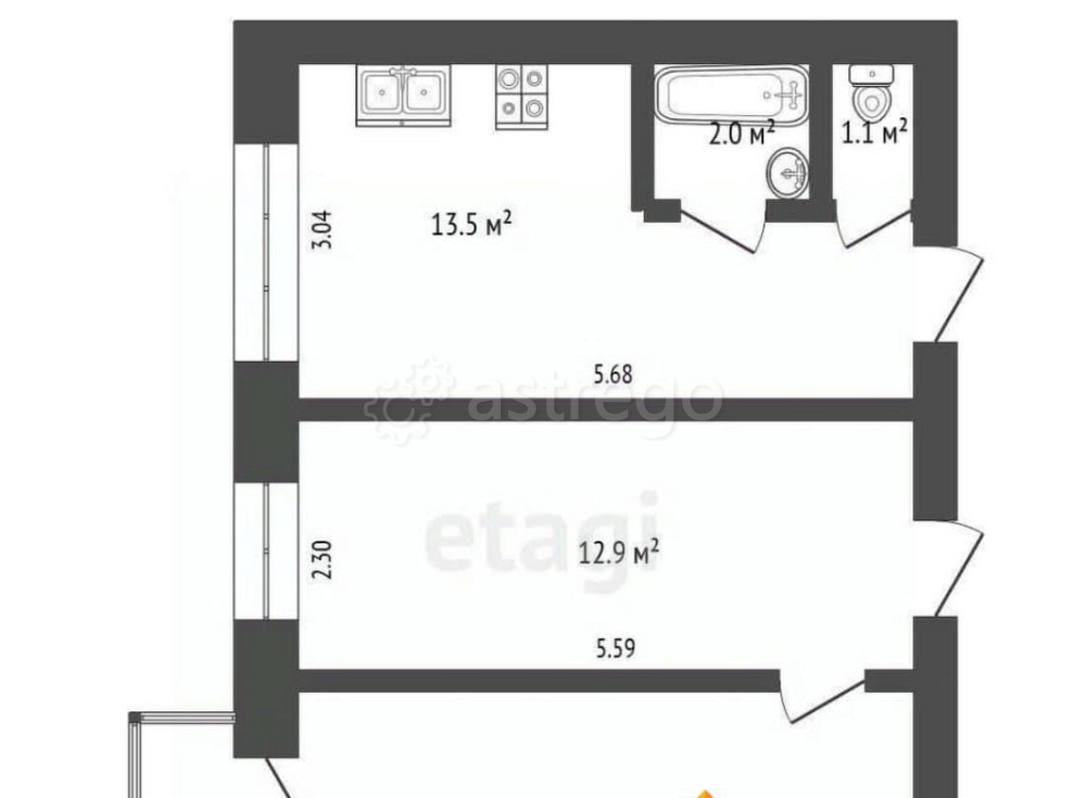 Комната, 30.1 м2, 3/4 эт. Новодвинск - изображение 2