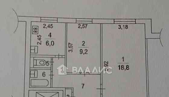 2-комн. квартира, 44.3 м2, 2/9 эт. Химки